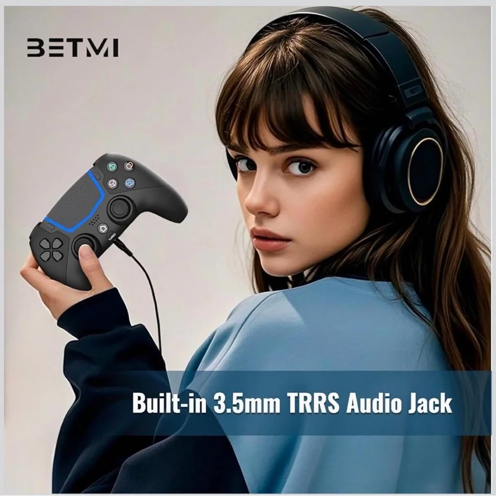 NIB BETMI Wireless Gaming Controller PS-5/Pro/Slim/PC Bluetooth,Joysticks,Black